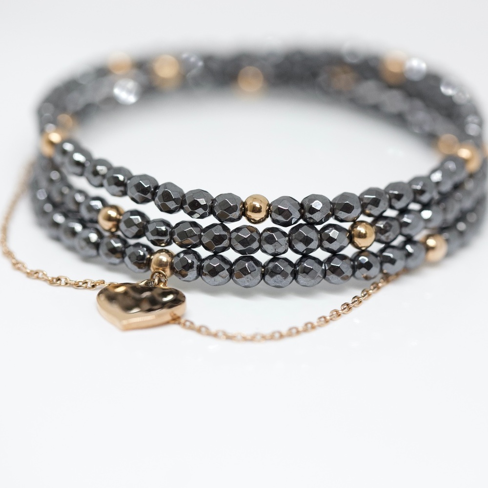18k Gold Dipped Black Topaz Shiny Bracelet - Picture 5 of 7